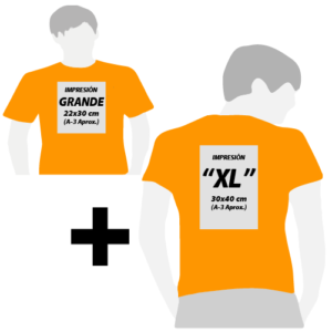 005 - Camiseta "E" Impresión GRANDE en Pecho+ Espalda