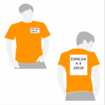 CAMISETA PERSONALIZADA IMPRESIÓN ESPALDA A4 Y PECHO 8X8 APROX.